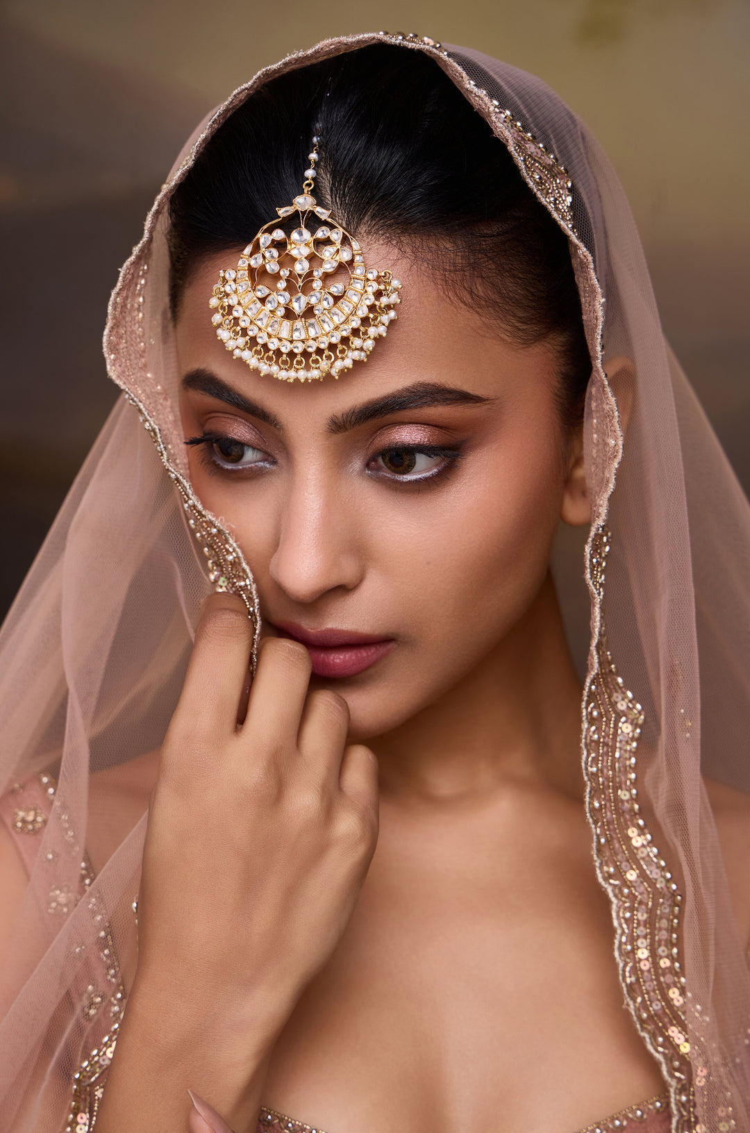 Zuhaira Polki Silver Maangtikka