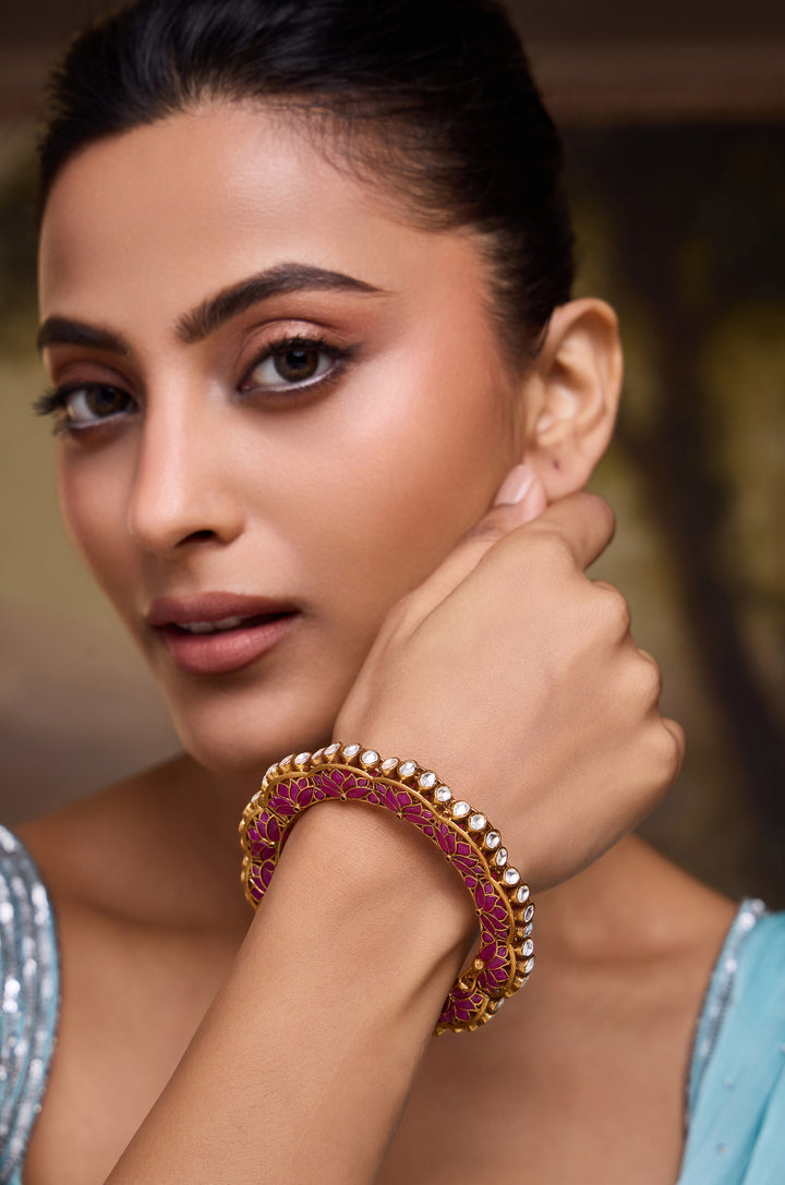 Parva Pink Polki Bangle