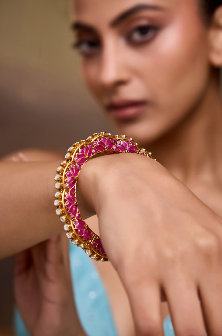 Parva Pink Polki Bangle