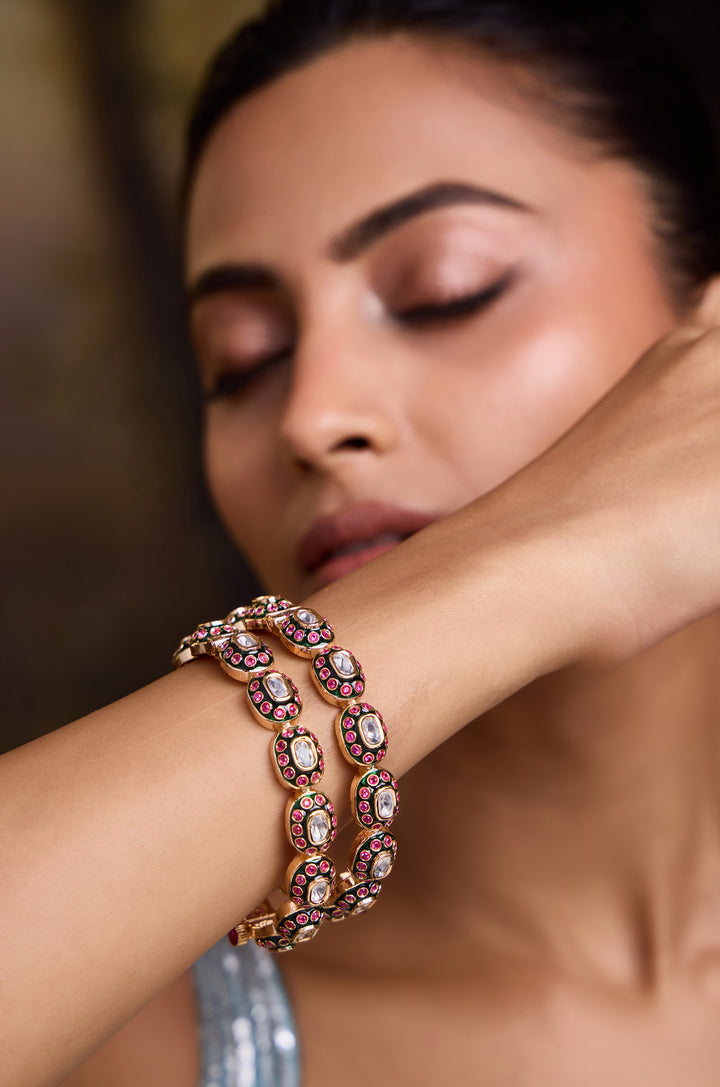 Gulzar Polki Bangles - Set of 2
