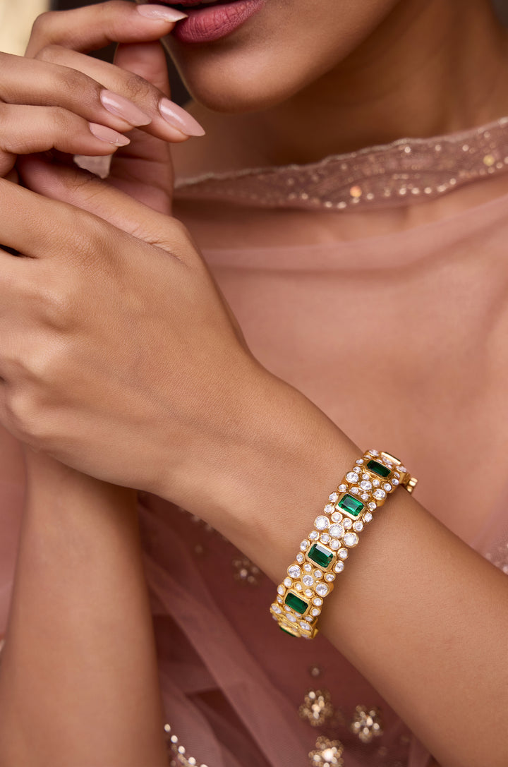 Nisha Polki Silver Bangle