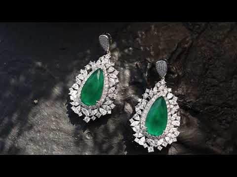 Zoey Green Faux Diamond Earrings