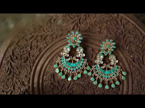 Parina Kundan Silver Earrings