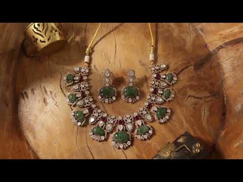 Zunaira Mint Polki Necklace Set