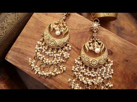 Lavanya Temple Chandbali Earrings