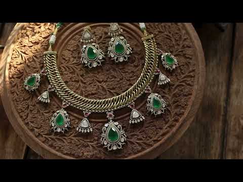 Wama Polki Silver Necklace Set