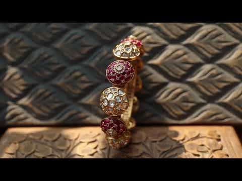 Tamsin Red Polki Pacheli Bangle