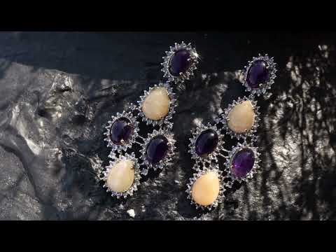 Irya Purple Yellow Earrings