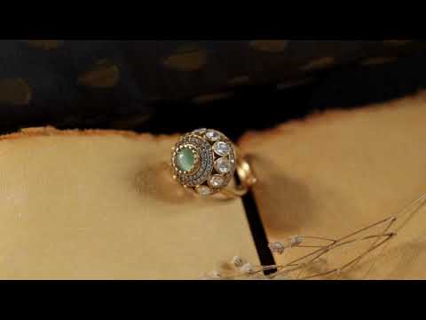 Azara Mint Polki Ring
