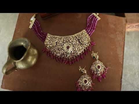 Amodini Pink Jadau Necklace Set