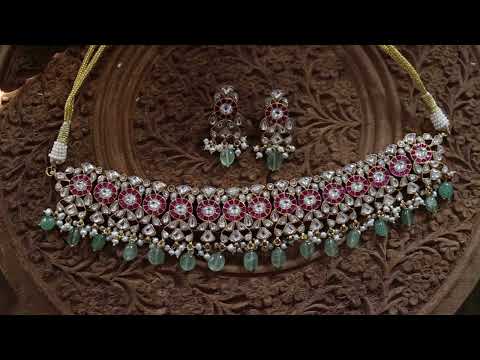 Kaejo Pink Silver Necklace Set