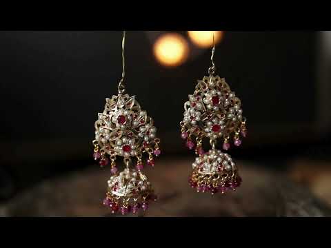 Zainab Pink Jadau Earrings