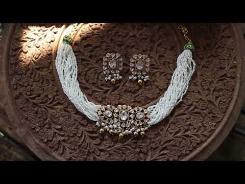 Tiyasi Polki Silver Necklace Set