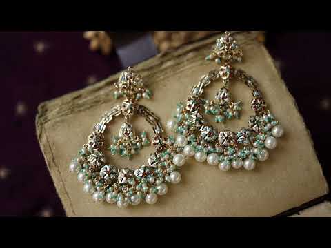 Yamini Multicolored Jadau Chandbali Earrings