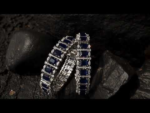 Mia Blue Faux Diamond Bangles - Set of 2