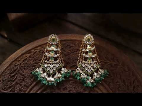 Vineeta Kundan Silver Earrings