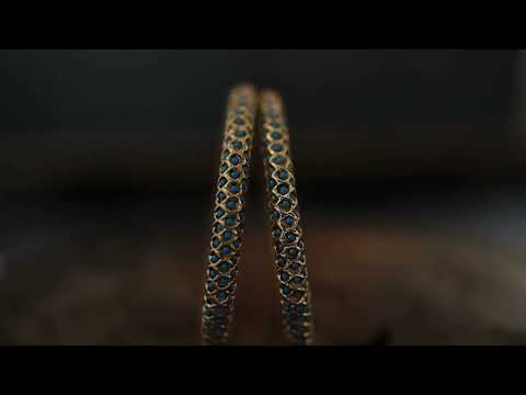 Tanika Turquoise Jadau Bangles - Set of 2