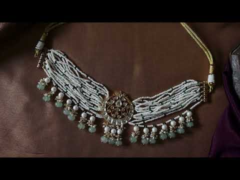 Shefali Mint Pearls Choker Necklace