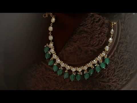 Mishka Polki Silver Necklace