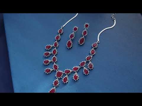 Penelope Red Dainty Necklace Set