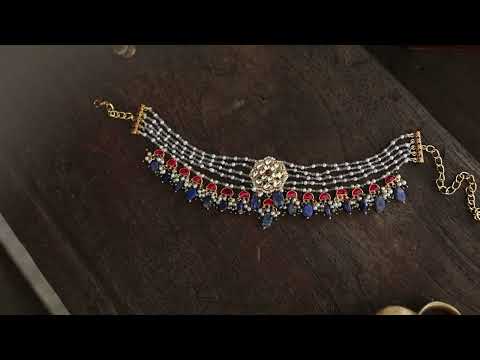Fatimah Blue Kundan Necklace