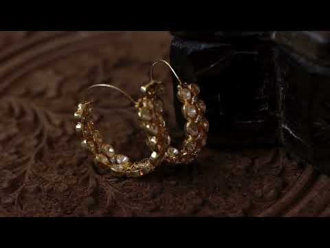 Pushti Polki Silver Hoops