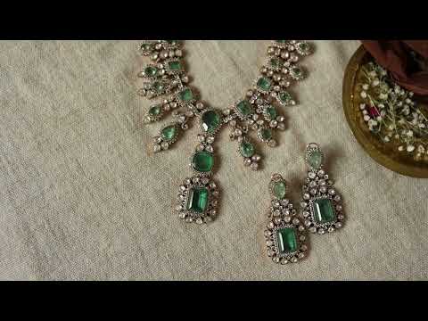 Olivia Mint Polki Necklace Set