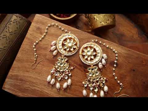 Nitara Red Kundan Earrings