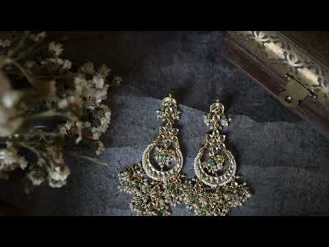 Minal Mint Kundan Earrings