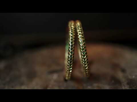 Tanikaa Green Jadau Bangles - Set of 2