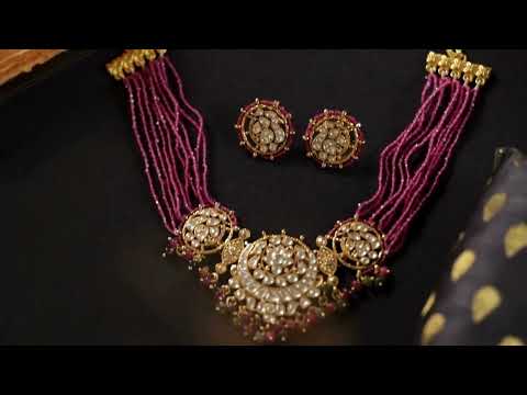 Iryaa Multicolored Kundan Necklace Set