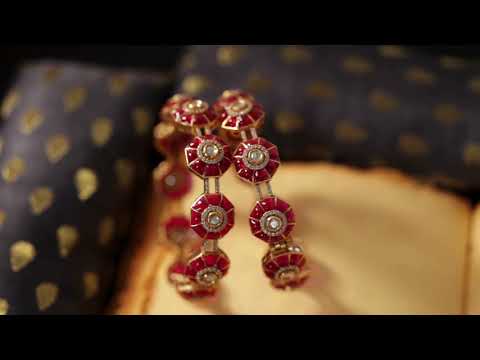 Radhya Floral Polki Bangles - Set of 2