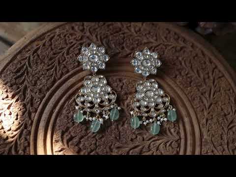Kushi Kundan Silver Earrings