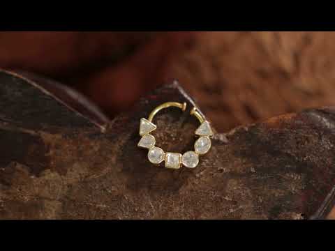 Sonam Polki Silver Nosepin