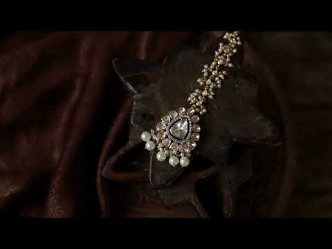 Seanea Silver Polki Maangtikka