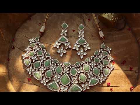 Ivaan Mint Kundan Necklace Set