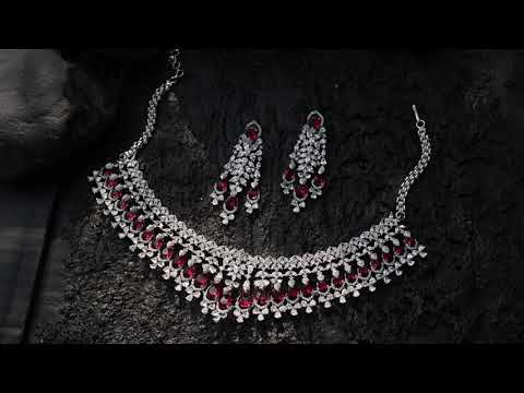 Haven Red Tear Drop Necklace Set