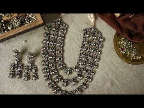 Visha Pastel Victorian Polki Necklace Set