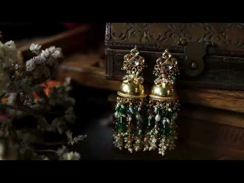 Saara Multicolored Kundan Jhumka Earrings