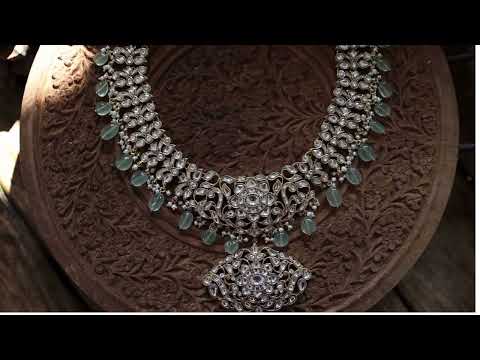 Fiza Mint Kundan Silver Necklace
