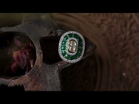 Jahzara Polki Silver Ring