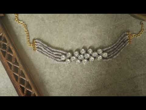 Hayat Grey Polki Necklace