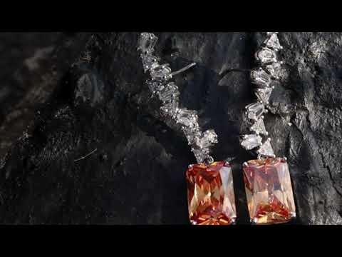 Ariana Orange Faux Diamond Earrings