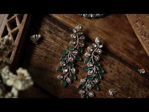 Gaurika Green Victorian Earrings