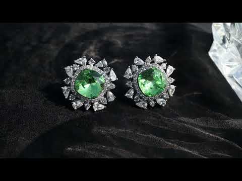 Alexa Mint Faux Diamond Earrings
