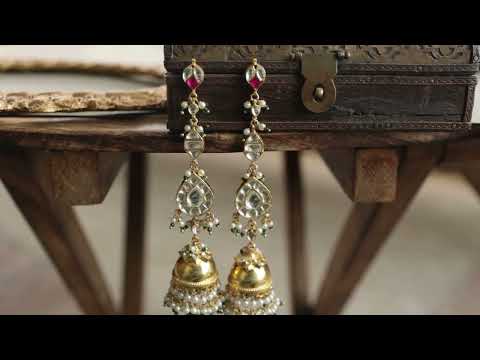 Prabha Kundan Jhumka Dangler Earrings
