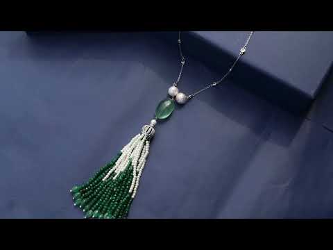 Gallen Green Tassel Necklace