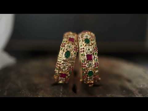 Quasar Multicolored Jadau Bangles - Set of 2