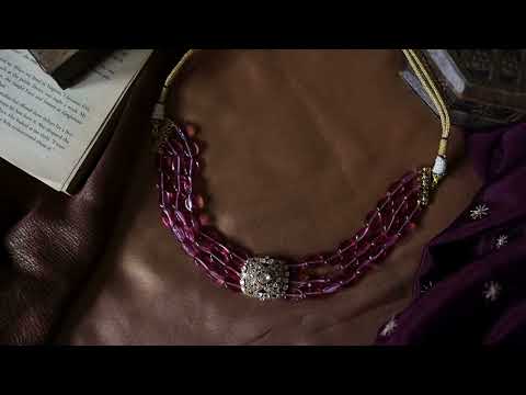 Mira Pink Polki Necklace