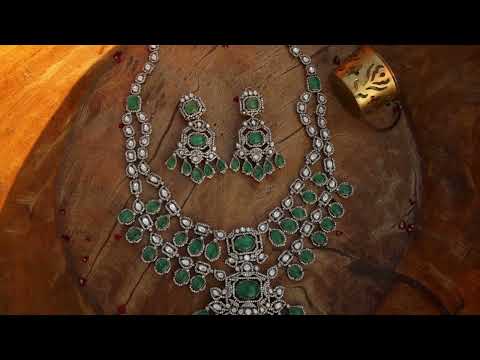 Hiba Mint Polki Necklace Set